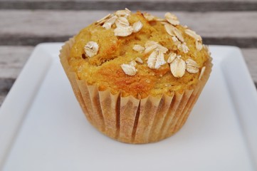 Homemade oatmeal muffin