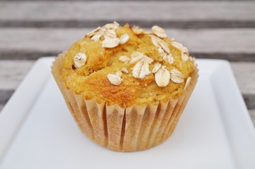 Homemade pumpkin oatmeal muffin