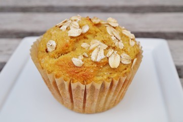 Homemade pumpkin oatmeal muffin