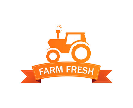 Logo with Tractor in orange