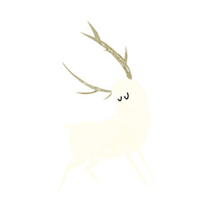cartoon white stag