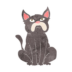 cartoon grumpy little dog