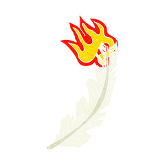 cartoon burning feather