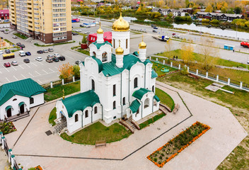 Church in Tura residential district.Tyumen. Russia
