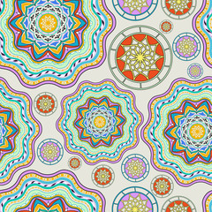 Vector floral ethnic decorative seamless background. 