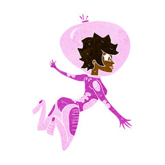 cartoon space woman