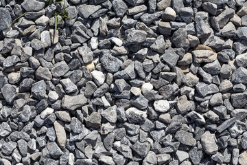 Crushed grey stones