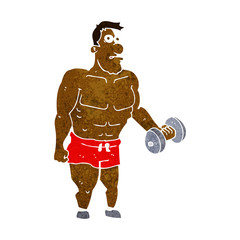 Fototapeta na wymiar cartoon man lifting weights