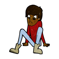 cartoon boy sitting on floor