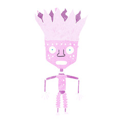 funny cartoon robot wearing crown