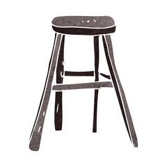 cartoon wooden stool