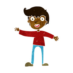 cartoon excited boy