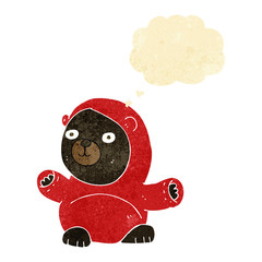cute cartoon black bear with thought bubble