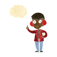 cartoon air force woman with thought bubble