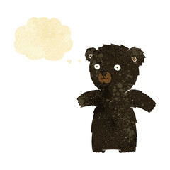 cute cartoon black bear with thought bubble