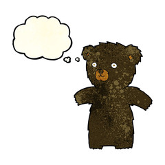 cute cartoon black bear with thought bubble