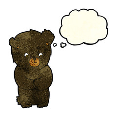 cute cartoon black bear with thought bubble