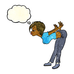 cartoon sexy woman with thought bubble