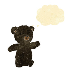 cute cartoon black bear with thought bubble