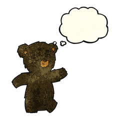 cute cartoon black bear with thought bubble