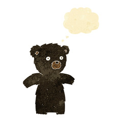 cute cartoon black bear with thought bubble