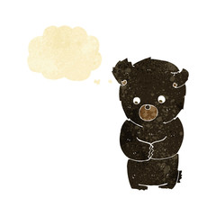 cute cartoon black bear with thought bubble
