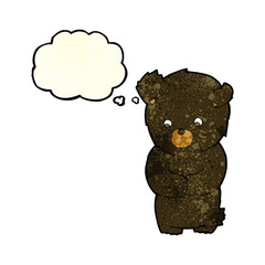 cute cartoon black bear with thought bubble
