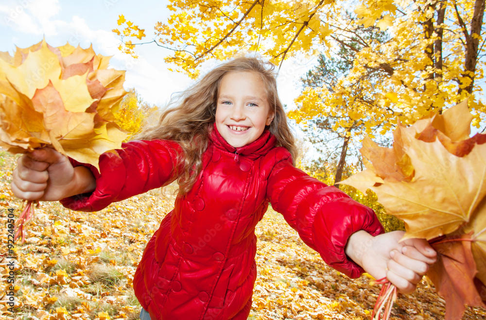 Sticker Girl at autumn