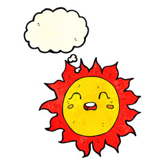 Fototapeta premium cartoon sun with thought bubble