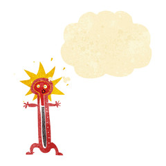 cartoon thermometer with thought bubble