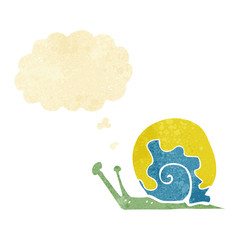 cartoon snail with thought bubble