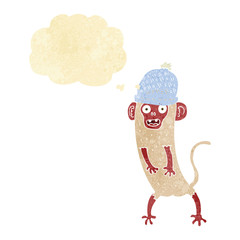 cartoon crazy monkey with thought bubble