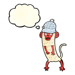 cartoon crazy monkey with thought bubble