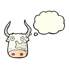 Obraz na płótnie Canvas cartoon cow with thought bubble