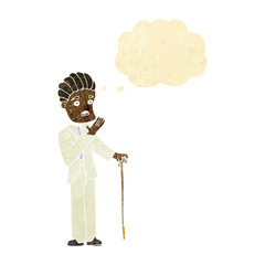 cartoon shocked gentleman with thought bubble