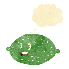 cartoon lime with thought bubble