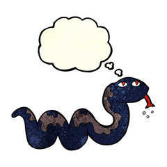 cartoon snake with thought bubble