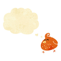 cartoon bird with thought bubble