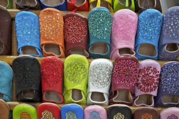 Marrakech - les babouches colorées