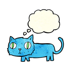 cartoon cat with thought bubble