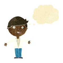 cartoon man in casual jacket with thought bubble