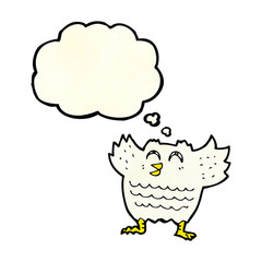 cartoon black bird with thought bubble