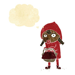 little red riding hood cartoon with thought bubble