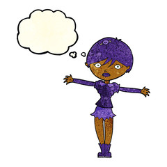 cartoon vampire girl with thought bubble
