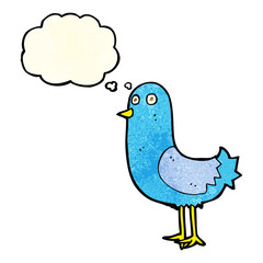 cartoon bird with thought bubble
