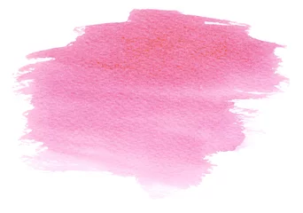 Tapeten Pink watercolor stain with blotch and brush strokes  © zzorik
