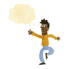 cartoon urgent man with thought bubble