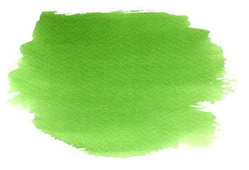 Abstract green watercolor painted background 