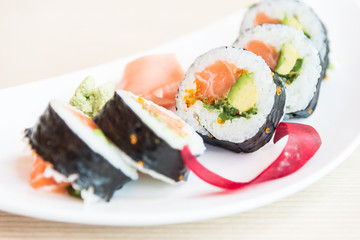 Sushi roll salmon maki
