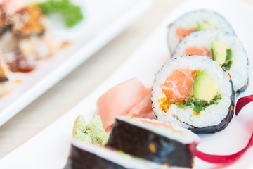 Sushi roll salmon maki